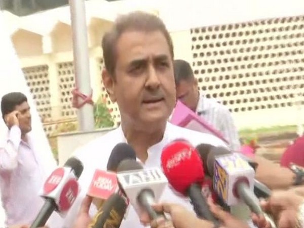 Nationalist Congress Party (NCP) leader Praful Patel speaking to media persons on Saturday (Photo/ANI)