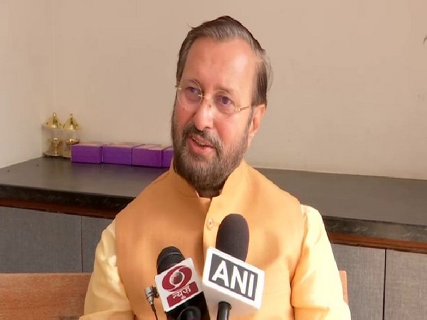 Union Minister Prakash Javadekar speaking to ANI in Pune on Monday. Photo/ANI