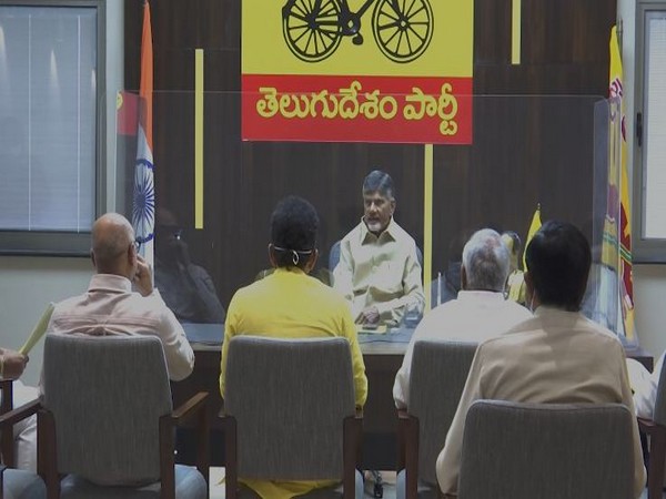 TDP chief N Chandrababu Naidu chairing parliamentary party meeting (Photo/ANI)