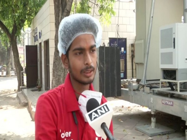 Aakash Jaiswal, a food delivery executive, speaking to ANI in New Delhi on Sunday.