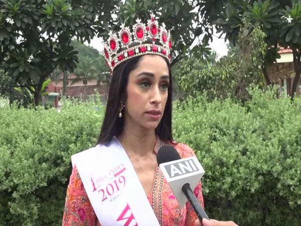 Mrs India Pooja Desai speaking to ANI in Vadodara on Tuesday. Photo/ANI