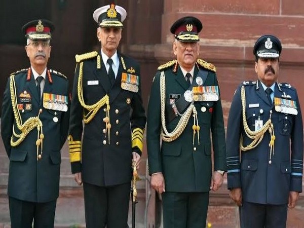 File pic of Chief of Defence Staff (CDS) General Bipin Rawat with the three services chiefs.