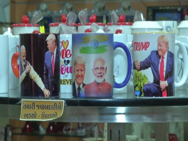 Coffee mugs featuring Prime Minister Narendra Modi and US President Donald Trump's pictures (Photo/ANI)