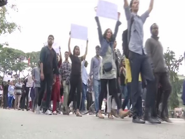 Students protesting against CAA on Tuesday.