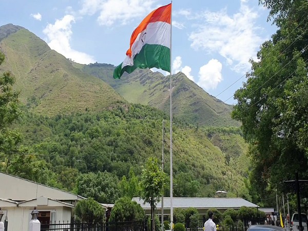National flag installed at Kaman Post (Photo/ANI)