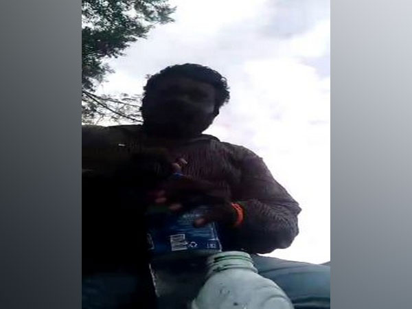 Railway key man while recording a video (Photo/ANI)