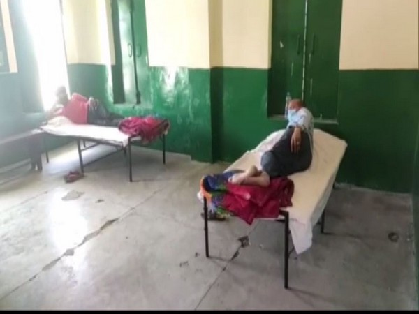 A school in Etawah's Desharmau village where quarantine wards have been set up. Photo/ANI