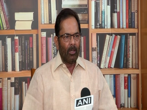 Union Minority Affairs Minister Mukhtar Abbas Naqvi speaking to ANI on Wednesday (Photo/ANI)