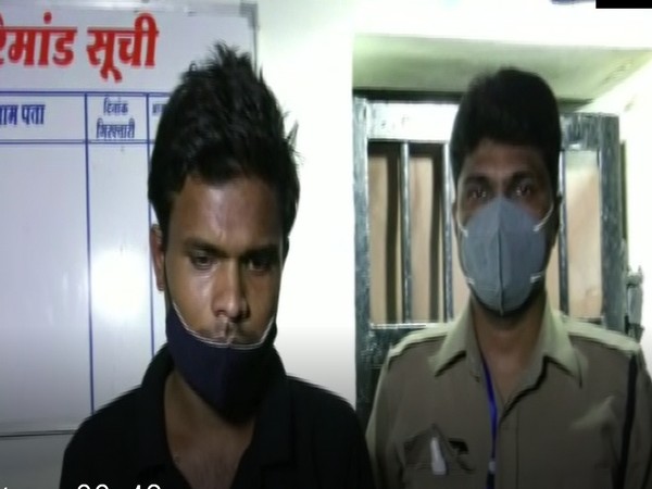Accused Suresh Yadav in custody of Vijay Nagar Police in Indore. (Photo/ANI)