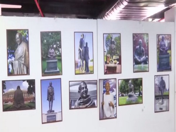 The exhibition showcases pictures of various statues of Mahatma Gandhi spread across the world. Photo/ANI