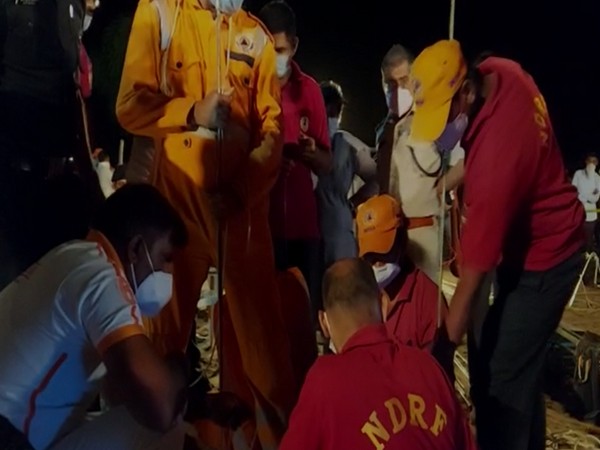 Rescue operation underway by NDRF and SDRF teams late night on Friday. (Photo/ANI)