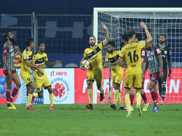 HFC players celebrate their equaliser against ATKMB  (Image: ISL)