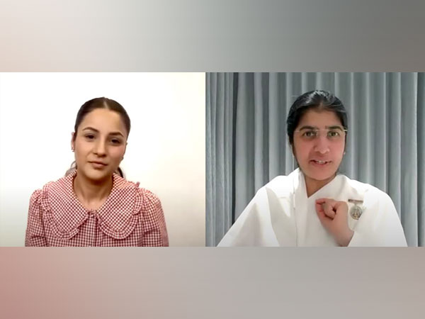 Shehnaaz Gill and Guru BK Shivani (Image Source: Youtube)