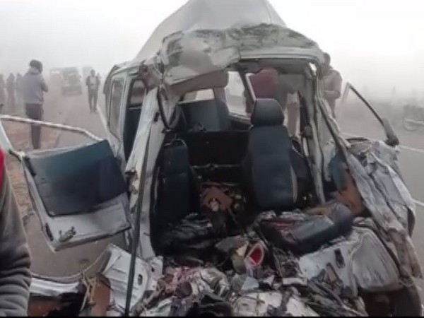 Visual of the car in which eight passengers were travelling. (Photo/ANI)