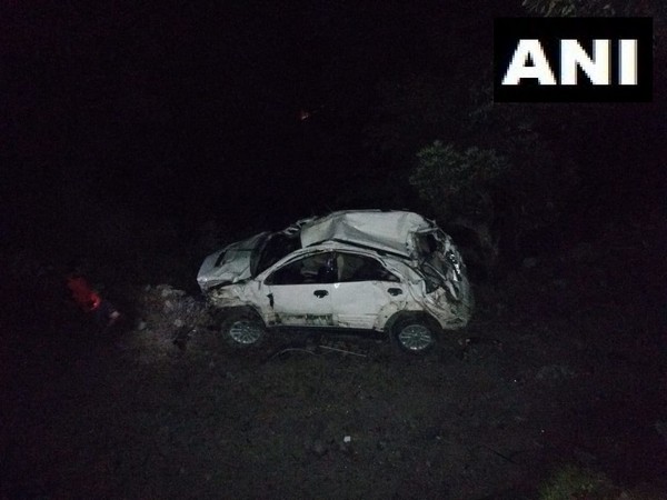 Visuals from the site where the car rolled down a cliff in Mandi district of Himachal Pradesh.