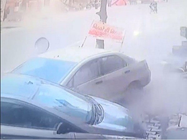 A speeding car crashed into vehicles on the road on Saturday in Yamunanagar. Photo/ANI