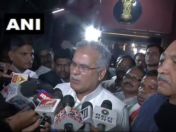 Chhattisgarh Chief Minister Bhupesh Baghel speaking to media on Friday. Photo/ANI