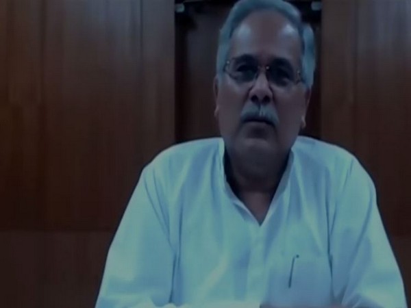Chhattisgarh Chief Minister Bhupesh Baghel speaking at the virtual meeting on Wednesday. Photo/ANI