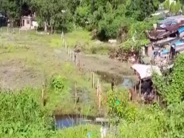 Visual from the encroachment on 'no man's land' between India-Nepal in Champawat, Uttarakhand. [Photo/ANI]