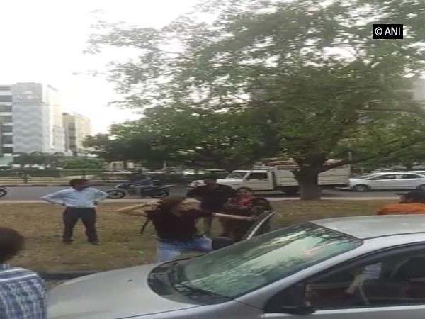 A 26-year-old being attacked a woman in Chandigarh (Photo/ANI)