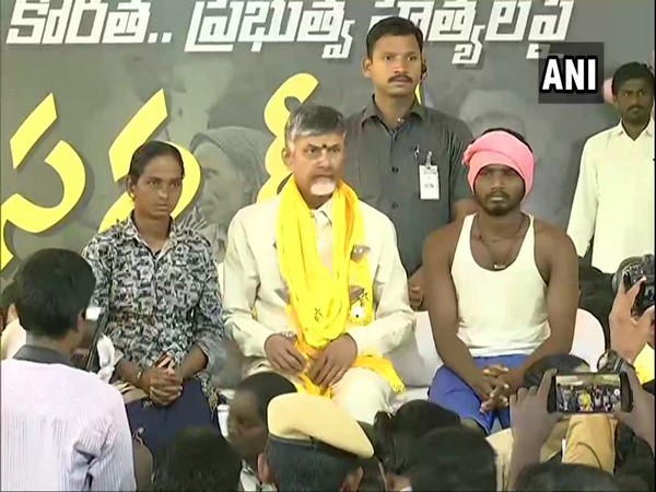 Former CM and Telugu Desam Party (TDP) chief N Chandrababu Naidu is sitting on a 12-hour long 'Sand deeksha' today in Vijayawada