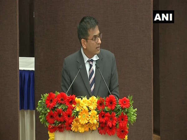 Justice DY Chandrachud speaking at a lecture in Ahmedabad, Gujarat on Saturday. Photo/ANI