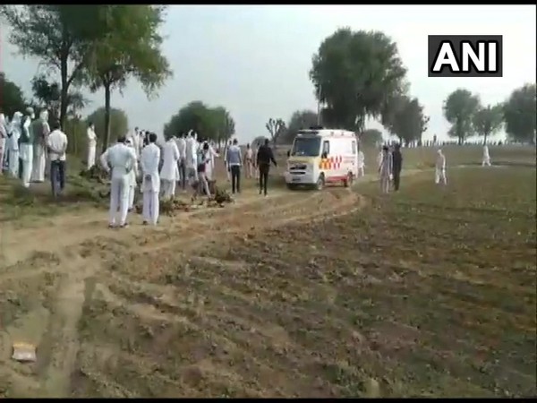A visual from the cremation ceremony on Sunday. Photo/ANI