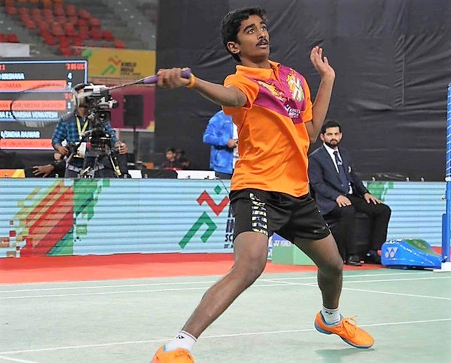 Andhra Pradesh shuttler Sai Charan Koya (Image courtesy BAI Media Twitter)