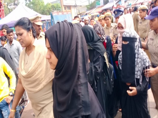 People protesting outside being detained by Hyderabad police on Thursday