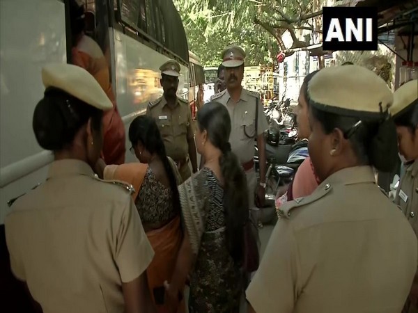 The protestors who were detained by the police in Chennai on Sunday.