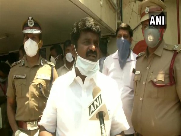 TN Health Minister C Vijayabhaskar speaking to ANI in Chennai on Saturday.