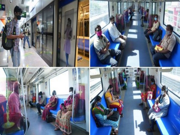 Chennai Metro Rail resumed services on Green Line. (Photo/ANI)