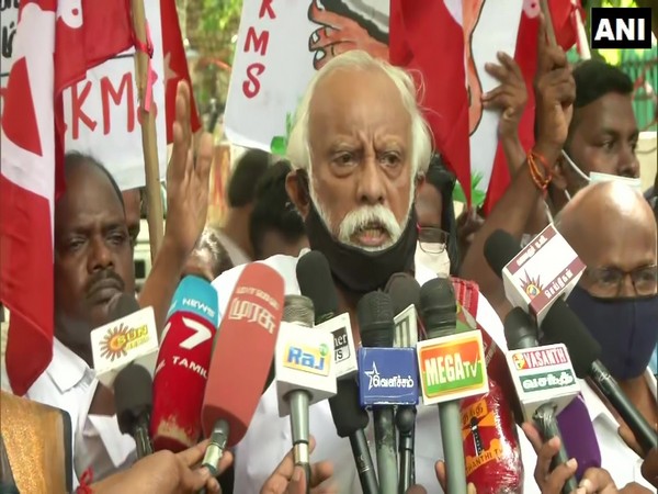 Balakrishnan, State Organiser, All India Kisan Sangharsh Coordination Committee. (Photo/ANI)