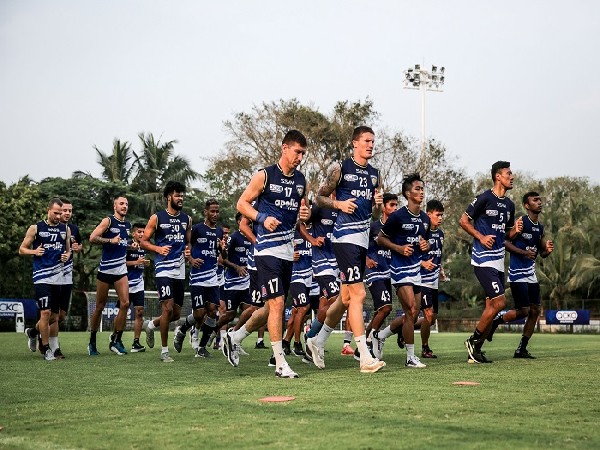 Chennaiyin FC players during the team's training session (Image: Chennaiyin FC)