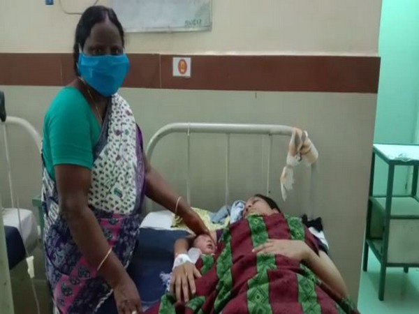 Chennamma with Divyabharti and the baby boy. (Photo/ANI)