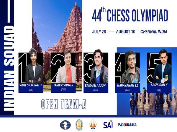 India's men's squad for 44th Chess Olympiad (Image: AICF media)