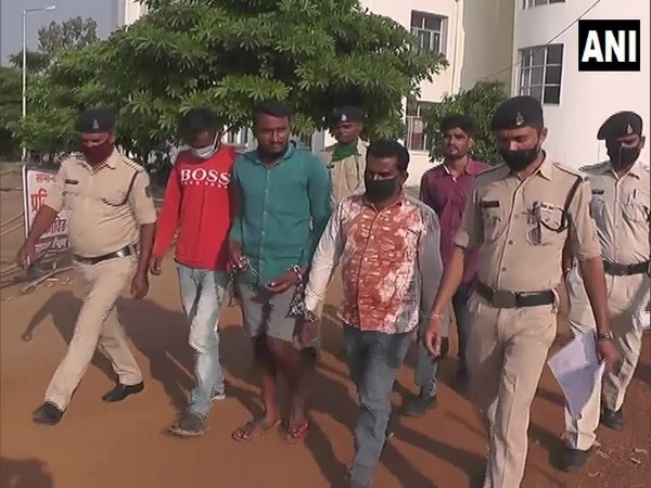 Accused in police custody for inflicting burns on a toddler in Chhattisgarh on Saturday. Photo/ANI