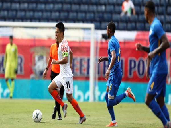 Indian captain Sunil Chhetri in action against Curacao (Photo/ Indian Football Team Twitter) 
