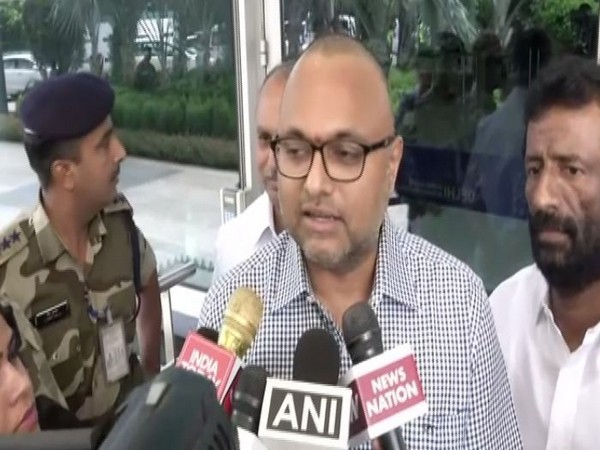 Karti Chidambaram speaking to media persons at Delhi airport on Thursday. (Photo/ANI)
