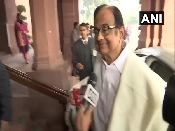 P Chidambaram reaches Parliament