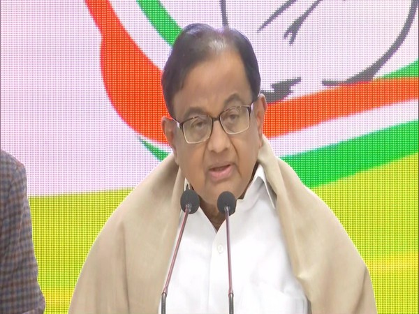 Senior Congress leader P Chidambaram speaking a press conference in New Delhi on Monday