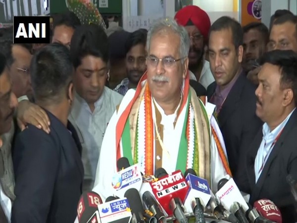 Chhattisgarh Chief Minister Bhupesh Baghel talking to reporters in Raipur on Saturday.