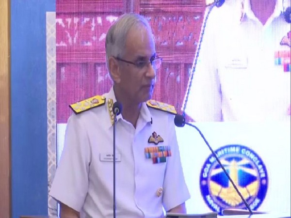 Chief of Naval Staff Karambir Singh speaking at the Goa Maritime Conclave on Friday. Photo/ANI