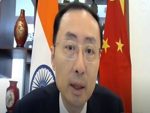 Chinese envoy H E Sun Weidong speaking at the webinar organised by the Institute of Chinese Studies (ICS) on India-China Relations on Thursday.