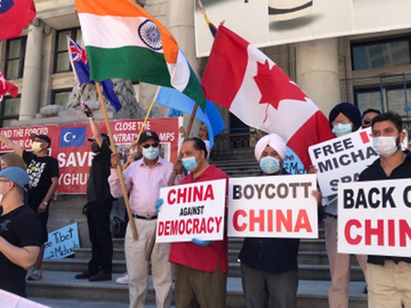Protests outside Chinese Consulate in Vancouver on July 26
