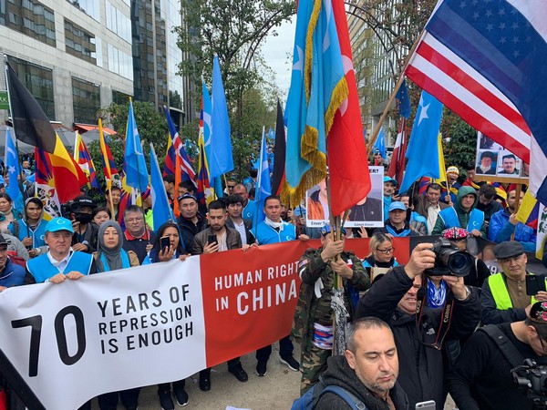 Anti-China protests in Brussels