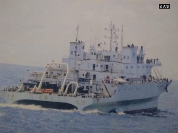 The Suspicious Chinese Research vessel Shi Yan 1 driven out of Indian waters by the Indian Navy. Photo/ANI