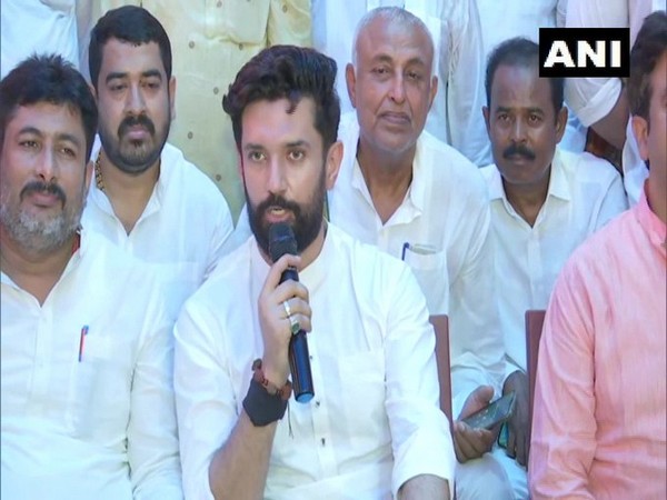 Chirag Paswan speaking at the press conference (Photo/ANI)