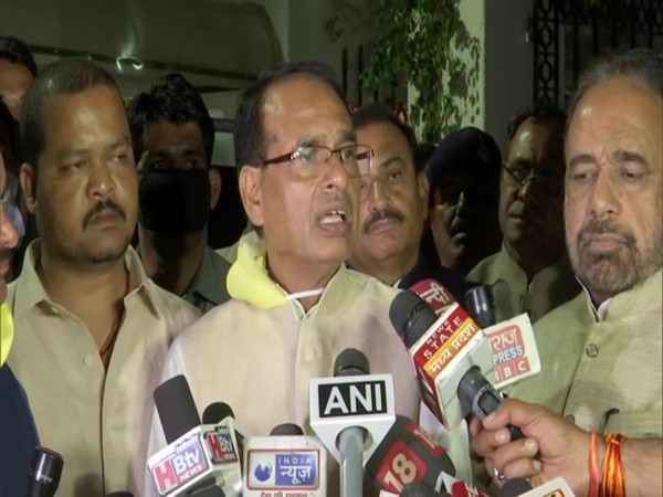 Shivraj Singh Chouhan speaking to reporters in Bhopal on Saturday.