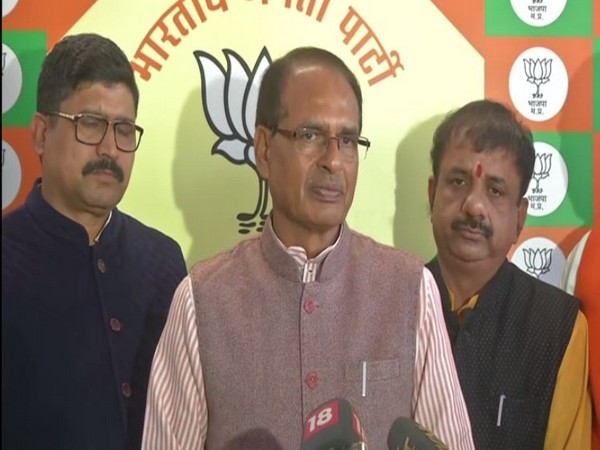 Shivraj Singh Chouhan speaking to reporters on Delhi Assembly election.